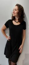 Vestido TShirt Me Liso Curto em malha Suede