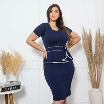 Vestido Tubinho Justo Midi Evangelico Roupas Femininas Cristã Laço Acinturado Encorpado Atacado