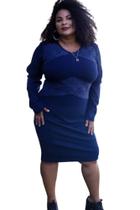 Vestido Tubinho Midi Manga Longa Moda Evangelica Plus Size M Maria 023