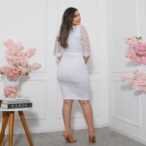 Vestido Tubinho Princesa Moda Evangélica Cinto Lindo Festa Oferta