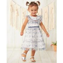 Vestido Tule Bebê Estampa Nautica - Bambollina