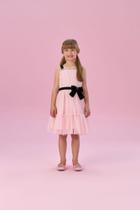 Vestido Tule Brilhos Rosa - Petit Cherie