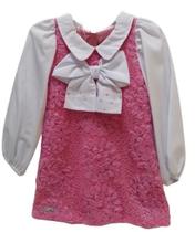 Vestido Tule Infantil Menina Rosa Festa Luxo Lessa Kids P025