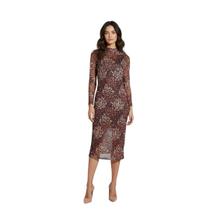 Vestido Tule Manga Longa Animal Print