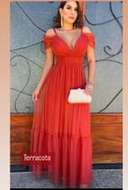 Vestido tule ombro