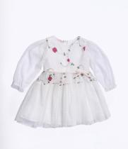 Vestido tule póa bordado