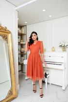 Vestido Tulê Poà Midi Terra Prometida