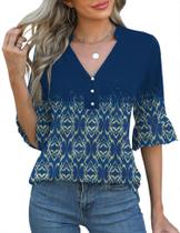 Vestido túnica Rapbin Business Casual Blusas femininas de manga 3/4