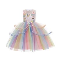 Vestido Tutu Arco-Íris Pastel Para Meninas Bebês Fantasia De Princesa Para Festa De Halloween