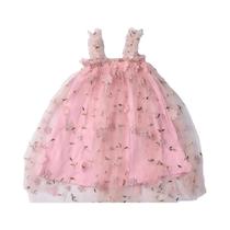 Vestido Tutu Bordado Floral para Bebês - Sem Mangas - Estilo Princesa com Faixa