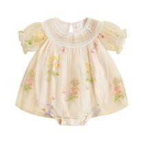 Vestido tutu de tule MA & BABY Apricot para meninas de 3 a 6 meses