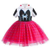 Vestido tutu GELVSI Superhero Girls vermelho com capuz e zíper L Vestido tutu GELVSI Superhero Girls vermelho com capuz e zíper L