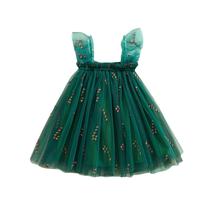 Vestido tutu Kavousa Candy Cane Green para meninas de 18 a 24 meses