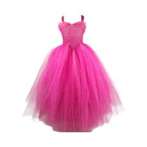 Vestido Tutu Rosa Com Glitter Para Meninas, Vestido De Festa Com Alças De Crochê Para Crianças Vestido Tutu Rosa Com Glitter Para Meninas, Vestido De Festa Com Alças De Crochê Para Crianças