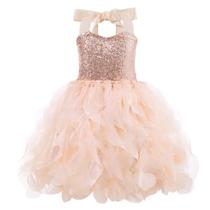 Vestido tutu Suppromo em ouro rosa para meninas 4T Vestido tutu Suppromo em ouro rosa para meninas 4T