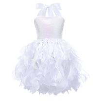 Vestido tutu Suppromo, tule branco de lantejoulas para meninas 4T Vestido tutu Suppromo, tule branco de lantejoulas para meninas 4T