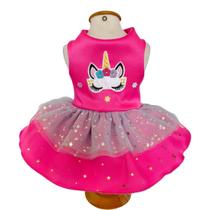 Vestido unicornio fantasia pet para cachorros tamanho 6