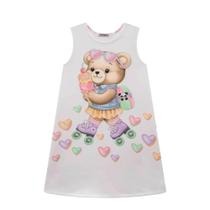 Vestido ursinha em fly tech infanti