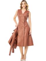 Vestido Utah Couro Legítimo Pele Mania - PV2933