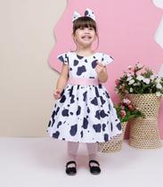 Vestido Vaquinha Fazendinha Tule Lili + faixinha de cabelo Vestido Vaquinha Fazendinha Tule Lili + faixinha de cabelo