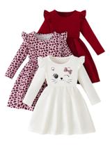 Vestido VARMILO Infantil Casual de Manga Longa - Modelo Pull-On Vestido VARMILO Infantil Casual de Manga Longa - Modelo Pull-On