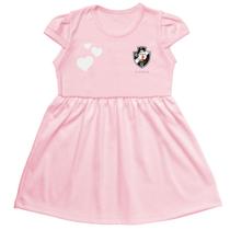 Vestido Vasco da Gama Infantil Rosa Canelado Torcidababy