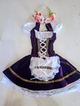 Vestido veludo infantil frida luxuoso várias cores