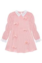 Vestido Veludo Infantil Inverno Laços Infanti