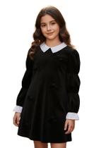 Vestido Veludo Infantil Inverno Laços Infanti Vestido Veludo Infantil Inverno Laços Infanti