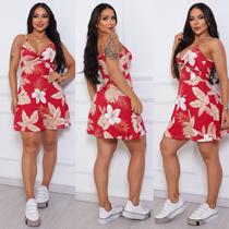 Vestido Verão Alcinha Curto Estampado Rodado