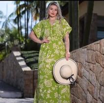 Vestido verão cor verde e branco tamanho G