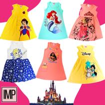 Vestido Verão Disney Personagens Princesas VO5 - Criança