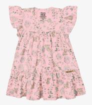 Vestido Verão Menina Curto Estampado Trick Nick Rosa