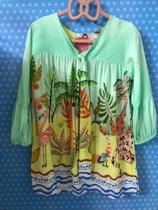 Vestido Verde Aqua - Estampa Egito Tam 4