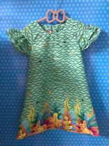 Vestido - Verde Aqua Fundo do Mar Tam 4 Vestido - Verde Aqua Fundo do Mar Tam 4