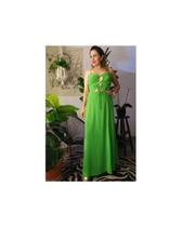 Vestido verde com decote