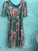 Vestido verde com estampas -Tamanho G