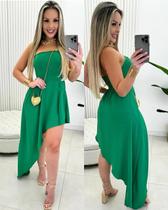 Vestido Verde Feminino Assimetrico com Bojo - Mira Luxo Modas