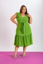 Vestido verde moda plus size