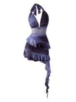 Vestido Verdusa Summer Y2k Halter Floral Ruffle Mesh sem encosto Vestido Verdusa Summer Y2k Halter Floral Ruffle Mesh sem encosto