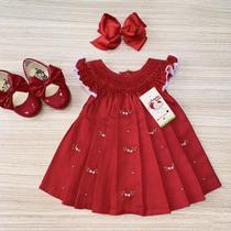 Vestido Vermelho Casinha de Abelha - Joaninha Baby