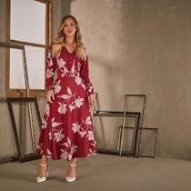 Vestido vermelho com detalhes tamanho único - Nubia Modas