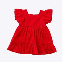 Vestido Vermelho em Laise Bebê Menina Vigat 2611