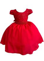 Vestido vermelho infantil de festa natal p600
