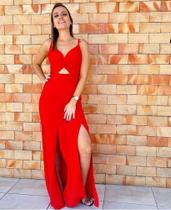 Vestido vermelho longo sem manga com fenda tamanho M Vestido vermelho longo sem manga com fenda tamanho M