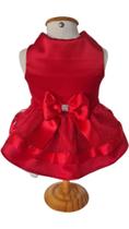 Vestido vermelho natal cristal roupa de cachorro cães e gatos natal