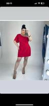 Vestido vermelho ombro único