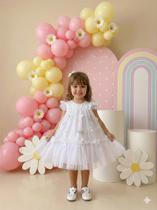 Vestido Vila Lele Jardim das Borboletas para Bebê - Tamanhos P, M, G, 1, 2 e 3 - Branco Vestido Vila Lele Jardim das Borboletas para Bebê - Tamanhos P, M, G, 1, 2 e 3 - Branco