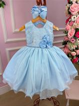 Vestido Vila Lele Jardim Encantado Flora Azul Bebê - Elegante e Sofisticado