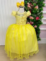 Vestido Vila Lele Longo Jardim Encantado com Borboletas Amarelo para Meninas Vestido Vila Lele Longo Jardim Encantado com Borboletas Amarelo para Meninas